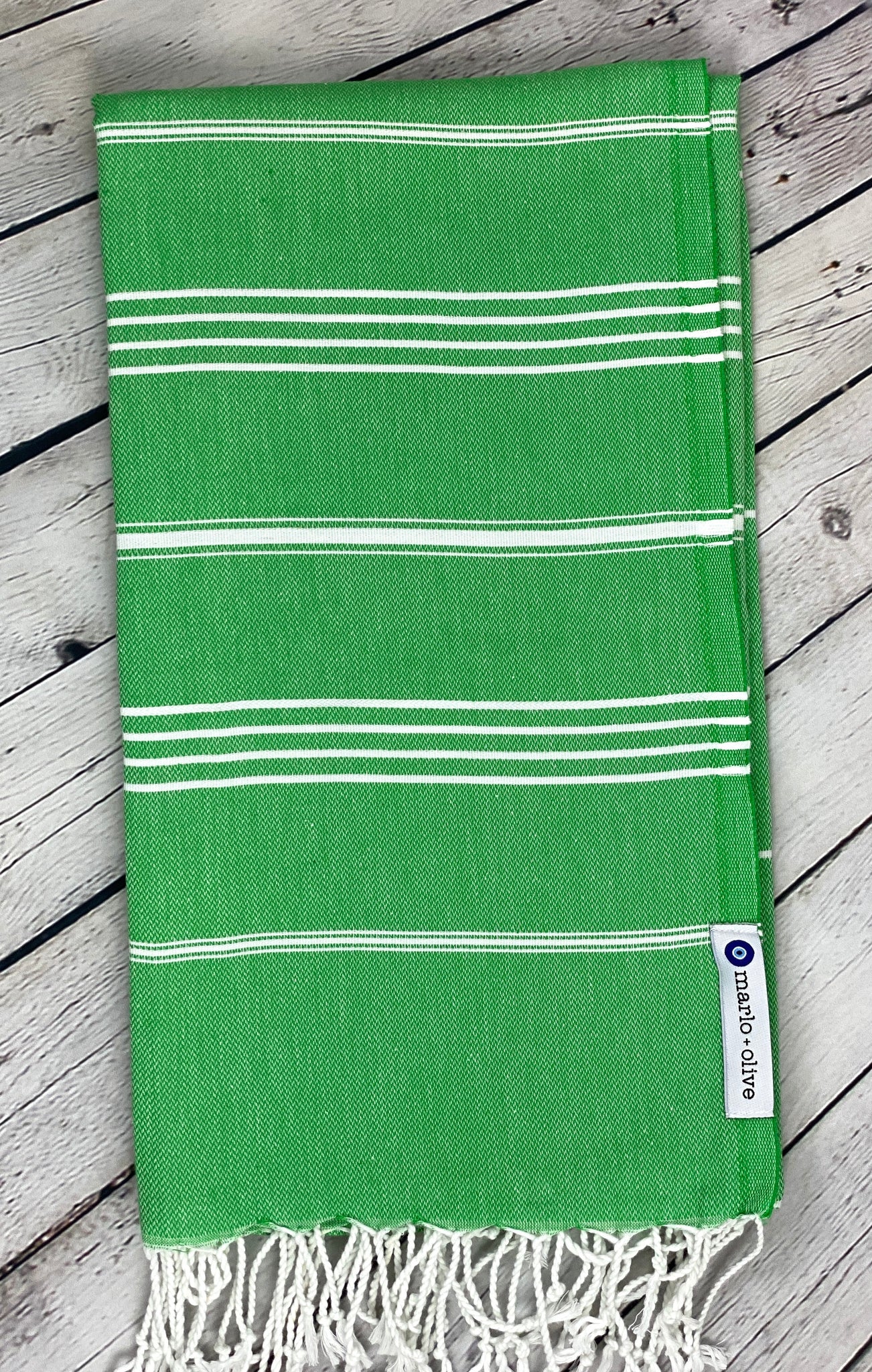 Ripples Linen Turkish Towel / Throw, Green